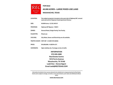 Brown Singleton Pond Acreage For Sale in Waxahachie Texas