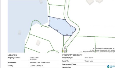 Lewis Smith Lake Lot For Sale in Crane Hill Alabama