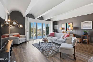 Striking mid-century modern 2 bed, 2 bath condo located at The