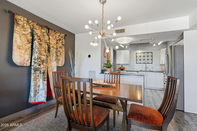 Striking mid-century modern 2 bed, 2 bath condo located at The