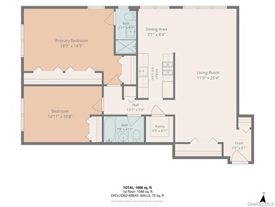 Mint! Corner 2 Bedroom and 2 New Baths. Brand new eat-in kitchen - photo 21