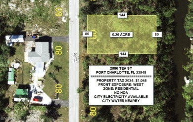 Port Charlotte Waterway Lakes Area Lot For Sale in Port Charlotte Florida