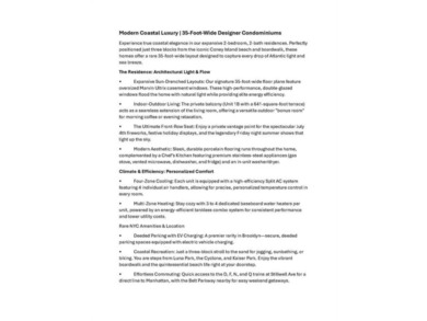 Spacious & Sunlit 35-Foot-Wide Condominiums in Coney Island -