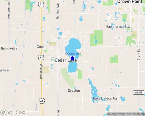 Cedar Lake - Lake County Map